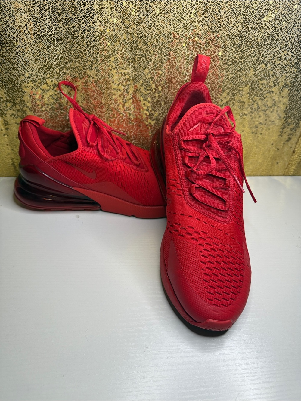 Nike Air Max 270 triple Red Athletic Sneakers
